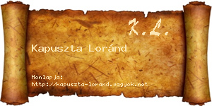 Kapuszta Loránd névjegykártya